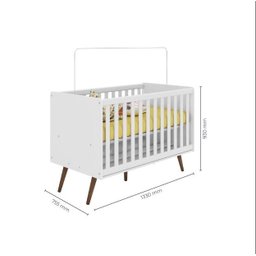 Berço Qmovi Mini Cama Retrô Branco Acetinado - 3