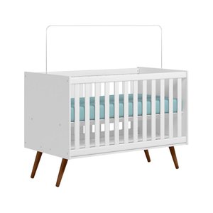 Berço Qmovi Mini Cama Retrô Branco Acetinado
