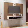Painel para Tv Home Suspenso Form Castanho Off White – Hb Móveis - 5