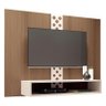 Painel para Tv Home Suspenso Form Castanho Off White – Hb Móveis - 1