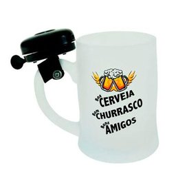 CANECA CAMPAINHA 400ML - CERVEJA CHURRASCO AMIGOS - 1