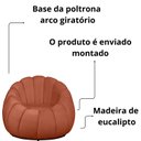 Ver imagem 7 de Kit 02 Poltrona Decorativa Concha Base Arco Giratória Veludo Cor:terracota