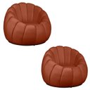 Ver imagem 2 de Kit 02 Poltrona Decorativa Concha Base Arco Giratória Veludo Cor:terracota