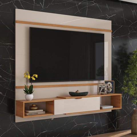 Painel para Tv até 65” Barcelona 1,60m Movelove em Mdp 15mm Painel Suspenso Sala de Estar Off