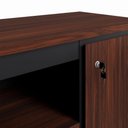 Ver imagem 2 de Armário Baixo Escritório 2 Portas 3 Prateleiras MDP 120cm Louro Preto F5 Office