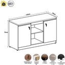 Ver imagem 7 de Armário Baixo Escritório 2 Portas 3 Prateleiras MDP 120cm Louro Preto F5 Office