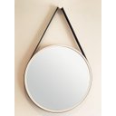 Ver imagem 1 de Espelho Decorativo Adnet - 40 cm - Aro Branco / Alça Preta