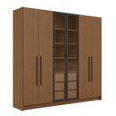Ver imagem 2 de Guarda Roupa Casal 6 Portas 2,43m X 2,3m Vidro Fumê 100% Mdf Cor:itaúba Âmbar
