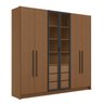 Guarda Roupa Casal 6 Portas 2,43m X 2,3m Vidro Fumê 100% Mdf Cor:itaúba Âmbar - 2