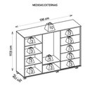 Ver imagem 5 de Cômoda Espaçosa 2 Portas 3 Prateleiras Caemmun Pegasus Buriti / Fendi