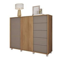 Cômoda Espaçosa 2 Portas 3 Prateleiras Caemmun Pegasus Buriti / Fendi - 3