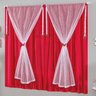 Cortina para Quarto de Meninas Bruna 2,00m x 1,80m Vermelho - 2