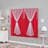 Cortina para Quarto de Meninas Bruna 2,00m x 1,80m Vermelho - 1