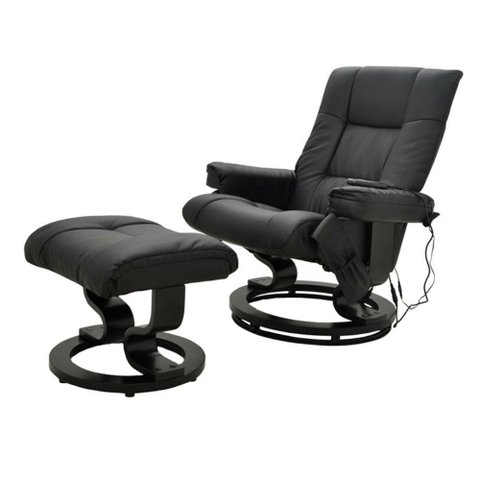 Poltrona de Massagem Minnesota Rivatti com Apóio para Pés Revestimento Preto