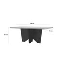 Ver imagem 5 de Conjunto: Mesa Sala Jantar Nevada c/ Tampo Madeirado c/ Vidro Canto Curvo 180x90cm e 6 Cadeiras