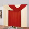 Cortina para Janela 2,00m x 1,60m Mariana Palha com Vermelho - 1