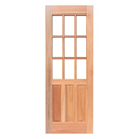 Porta de Madeira Maciça Pe09q de Eucalipto Linha Gold Esel Esquadrias - 2.10 (a) X 0.80 (l)
