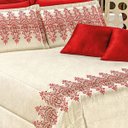 Ver imagem 2 de Kit Colcha Queen Size Lorena 7 Peças Vermelho com Almofadas