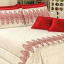 Ver imagem 1 de Kit Colcha Queen Size Lorena 7 Peças Vermelho com Almofadas