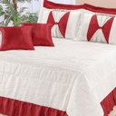 Ver imagem 1 de Kit Colcha Queen Size Paris 7 Peças Vermelho com Almofadas
