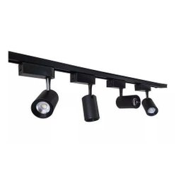 kit Trilho Eletrificado 1,5 M + 4 Spots led 7w Bivolt Preto BQ 3000k - 1 kit Trilho Eletrificado 1,5 M + 4 Spots led 7w Bivolt Preto BQ 3000k - 1