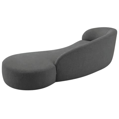 Divã Recamier Orgânico França 200cm Lado Direito Linho - Amarena Moveis Cor Cinza Escuro