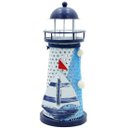 Ver imagem 1 de Farol Marítimo Artesanal Metal Enfeite Náutico com Leds 18cm Barco