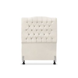 Cabeceira de Cama Box Solteiro 90 Cm Dunas - Veludo Bege Claro. - 2