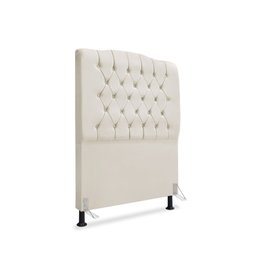 Cabeceira de Cama Box Solteiro 90 Cm Dunas - Veludo Bege Claro. - 1