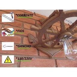 Arandela Luminária Lustre Leme De Navio Rustico 110/220v - 3