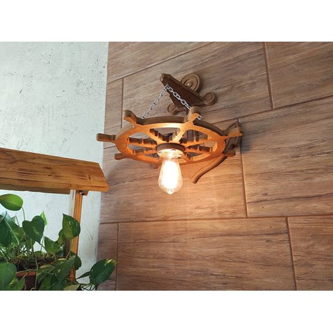 Arandela Luminária Lustre Leme De Navio Rustico 110/220v