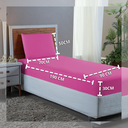 Ver imagem 2 de Conjunto Lençol Cama Solteiro 2 Peças 400 Fios com Elástico e Fronha Toque Macio:pink