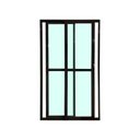 Ver imagem 2 de Porta Balcão 2 Folhas Vidro Alumínio Preto 210x160 Linha 25