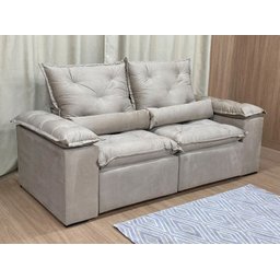 Sofá Retrátil e Reclinável 2,00m em Tecido Veludão C/ Pillow Nos Braços Athenas - Montagem Inclusa:b - 4