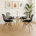 Ver imagem 1 de Kit Mesa Redonda Chanfrada Eames 90cm com 4 Cadeiras Kaila La Mobilia