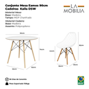 Ver imagem 2 de Kit Mesa Redonda Chanfrada Eames 90cm com 4 Cadeiras Kaila La Mobilia