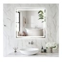 Ver imagem 2 de Espelho Jateado Quadrado Iluminado com Led Frio e Touch 70x70cm