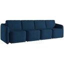 Ver imagem 1 de Sofá Cama para Sala de Estar 4 Lugares 356cm Montserrat K01 Veludo Azul Marinho - Lyam Decor