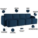Ver mais imagens de Sofá Cama para Sala de Estar 4 Lugares 356cm Montserrat K01 Veludo Azul Marinho - Lyam Decor