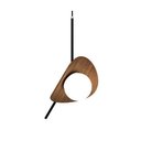 Ver imagem 1 de Pendente Fox Lustres Madame 54x32x30cm Madeira, Aço Carbono e Vidro 1xe27 Cor:cocoa Brown