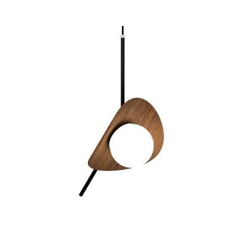 Pendente Fox Lustres Madame 54x32x30cm Madeira, Aço Carbono e Vidro 1xe27 Cor:cocoa Brown