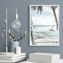 Ver imagem 2 de Quadro Decorativo Rede na Praia 33x24cm:moldura Preta