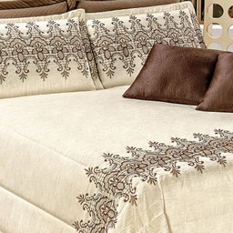 Kit Colcha King Size Lorena 9 Peças Tabaco com Almofadas - 2