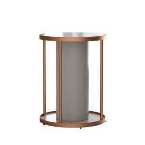 Base Mesa Redonda Arkadina Madeira e Aço Carbono para Tampo Vidro ou Tampo Madeira Sala