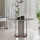 Ver imagem 3 de Base Mesa Redonda Arkadina Madeira e Aço Carbono para Tampo Vidro ou Tampo Madeira Sala