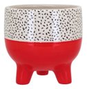 Ver imagem 1 de Cachepô de Cerâmica Vermelho 15x16x16cm Vaso Plantas Jardim Sala Suculenta