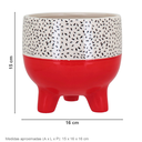 Ver imagem 2 de Cachepô de Cerâmica Vermelho 15x16x16cm Vaso Plantas Jardim Sala Suculenta