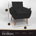 Ver imagem 6 de Cadeira Poltrona Opala para Sala Opala Recepção Quarto Confortável Reforçada Premium:peto