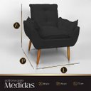 Ver imagem 6 de Cadeira Poltrona Opala para Sala Opala Recepção Quarto Confortável Reforçada Premium:peto