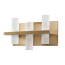 Ver imagem 1 de Arandela de Parede Led Lomme 3 Mód 3000k 18w Bivolt 20x36cm Metal e Acrílico Dourado Fosco - Nordeco
